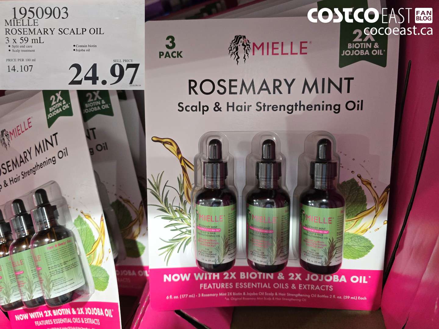 1950903 MIELLE ROSEMARY SCALP OIL 3 X 59 ML $24.97