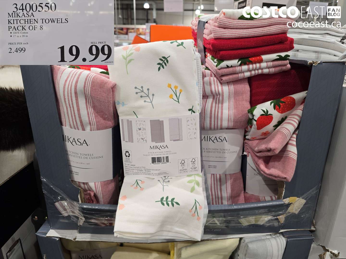 3400550 MIKASA KITCHEN TOWELS PACK OF 8 $19.99