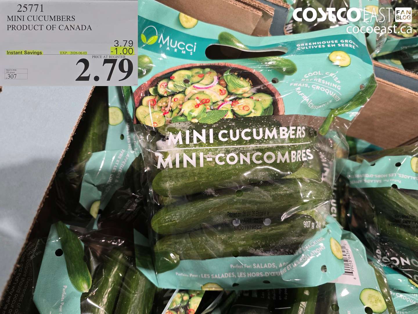 25771 MINI CUCUMBERS PRODUCT OF CANADA ($1.00 INSTANT SAVINGS EXPIRES ON 2026-06-03) $2.79