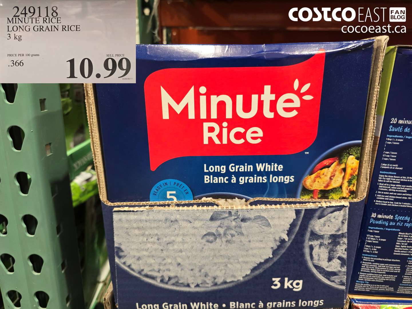 249118 MINUTE RICE LONG GRAIN RICE 3 KG $10.99