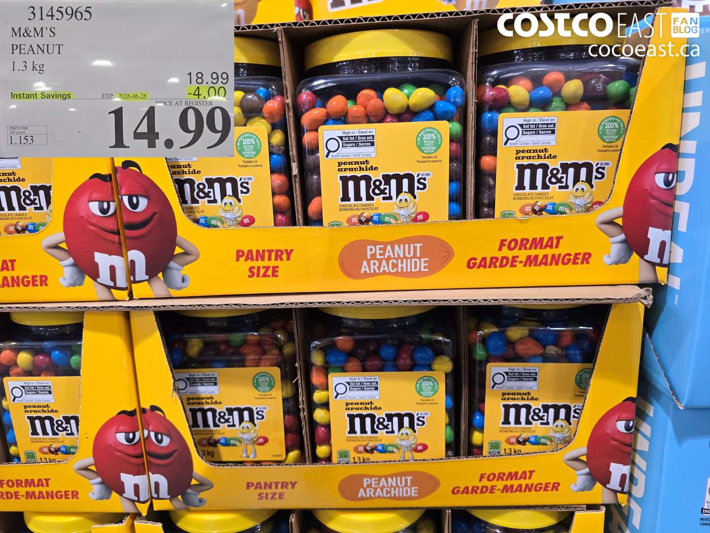 3145965 M&M'S PEANUT 1.3 KG ($4.00 INSTANT SAVINGS EXPIRES ON 2026-06-28) $14.99