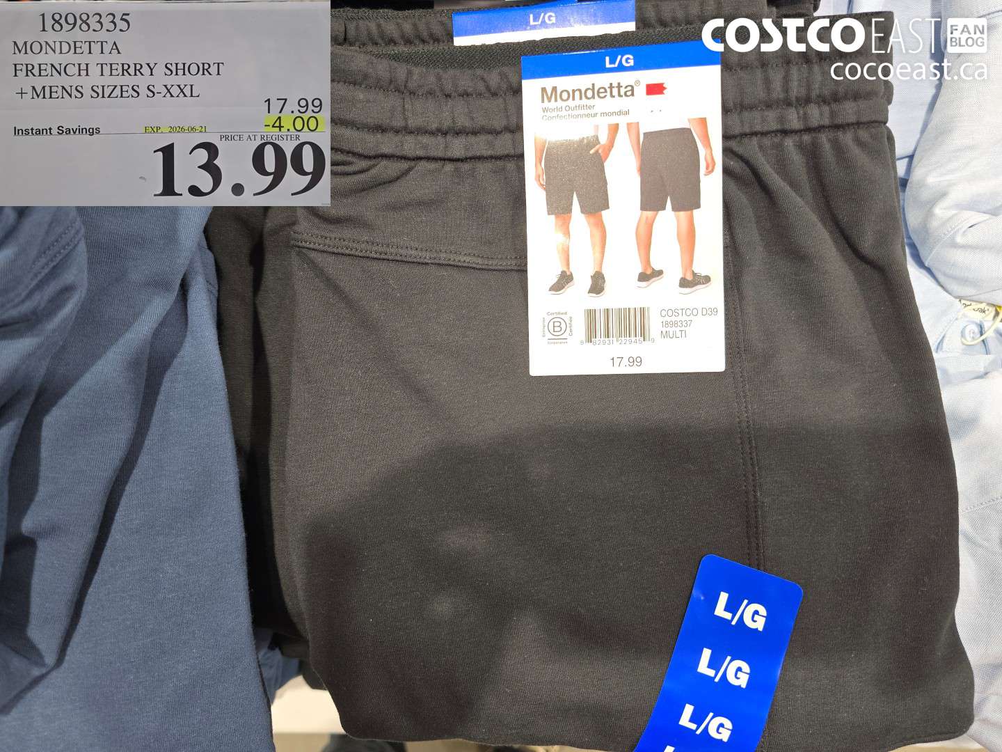 1898335 MONDETTA FRENCH TERRY SHORT MENS SIZES S-XXL ($4.00 INSTANT SAVINGS EXPIRES ON 2026-06-21) $13.99