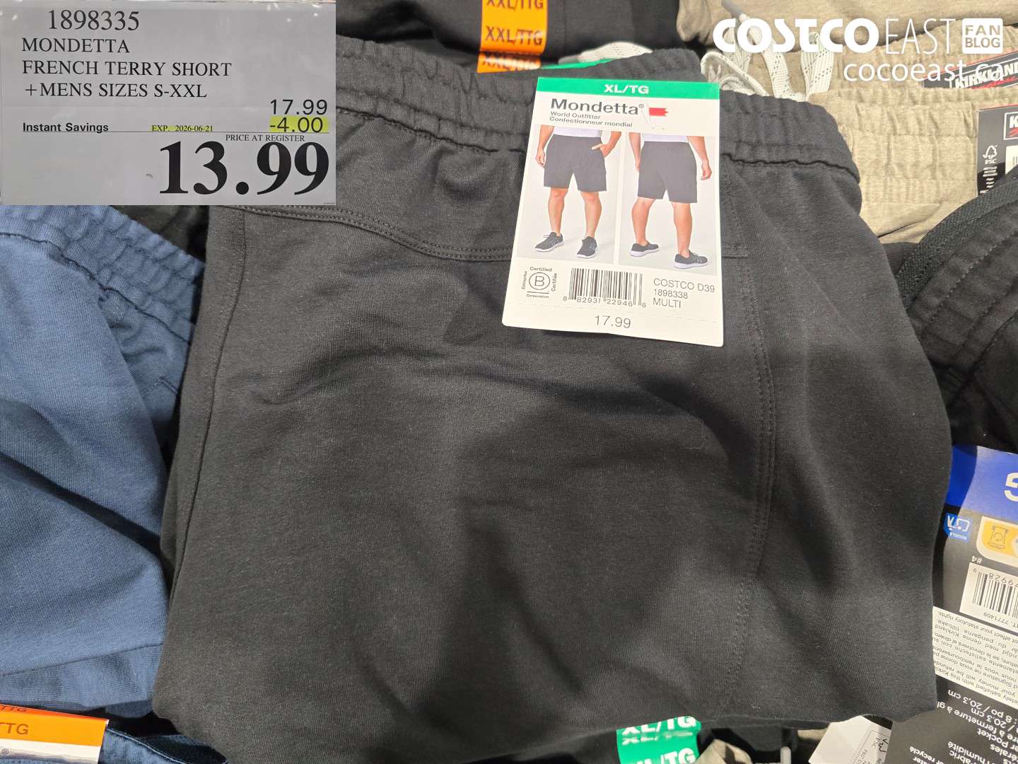 1898335 MONDETTA FRENCH TERRY SHORT +MENS SIZES S-XXL ($4.00 INSTANT SAVINGS EXPIRES ON 2026-06-21) $13.99