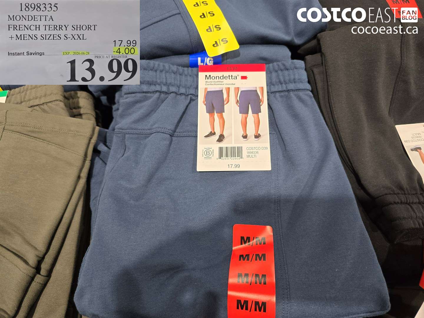 1898335 MONDETTA FRENCH TERRY SHORT + MENS SIZES S-XXL ($4.00 INSTANT SAVINGS EXPIRES ON 2026-06-28) $13.99
