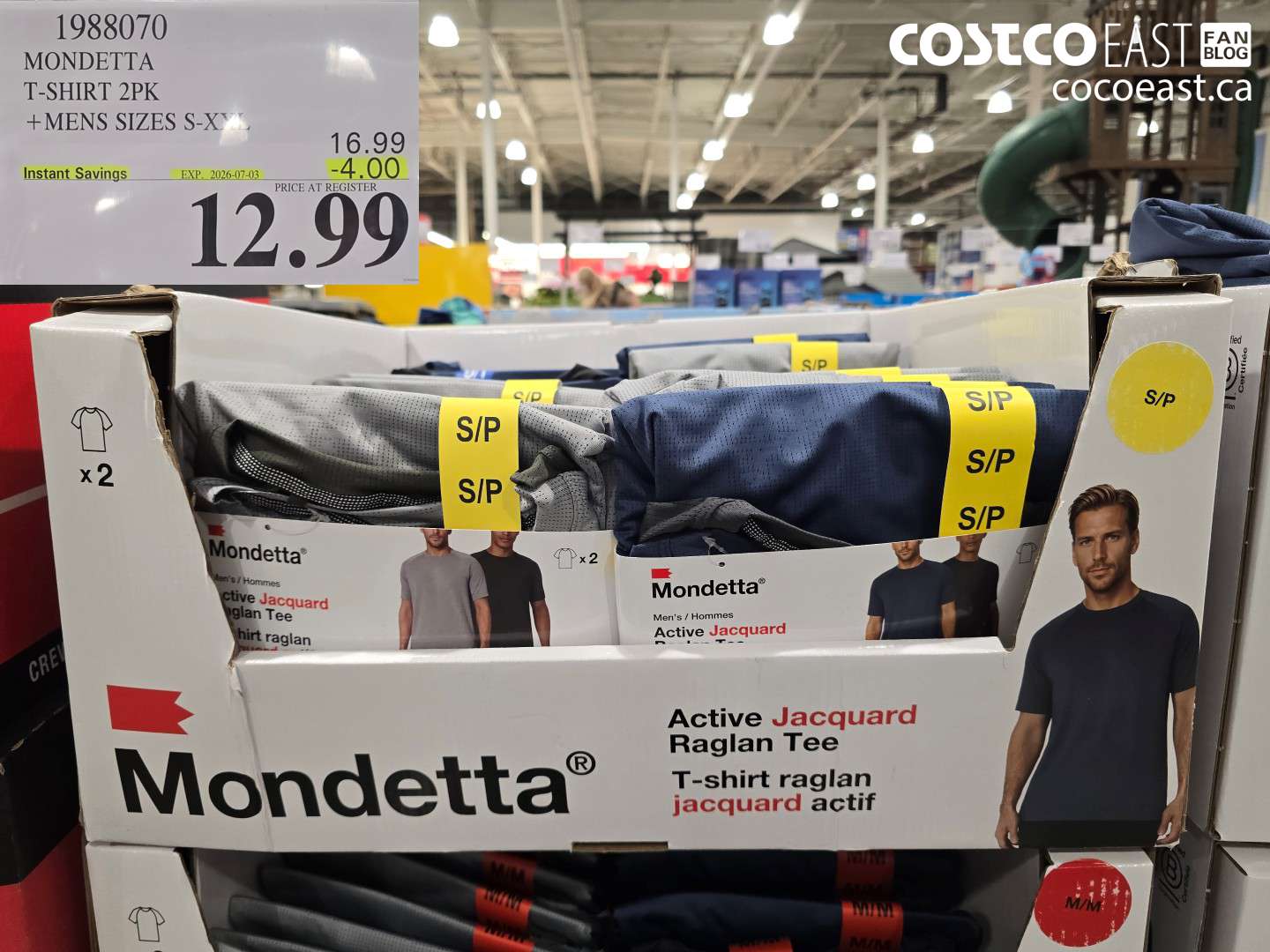 1988070 MONDETTA T-SHIRT 2PK MENS SIZES S-XXL ($4.00 INSTANT SAVINGS EXPIRES ON 2026-07-03) $12.99