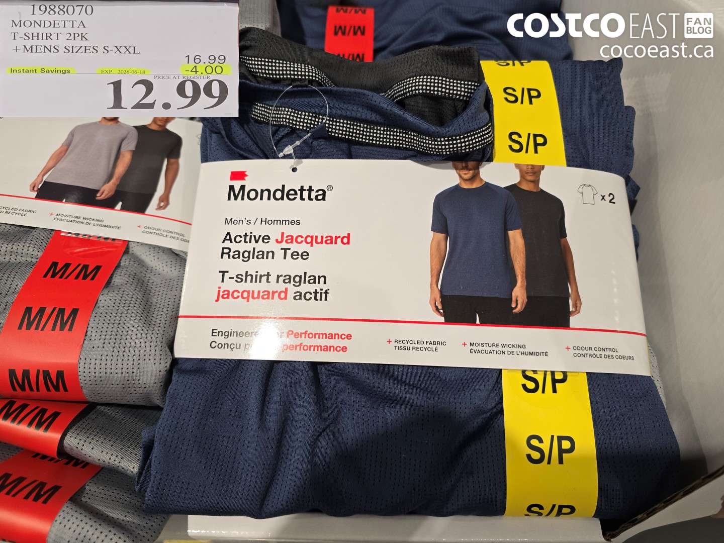1988070 MONDETTA T-SHIRT 2PK + MENS SIZES S-XXL ($4.00 INSTANT SAVINGS EXPIRES ON 2026-06-18) $12.99
