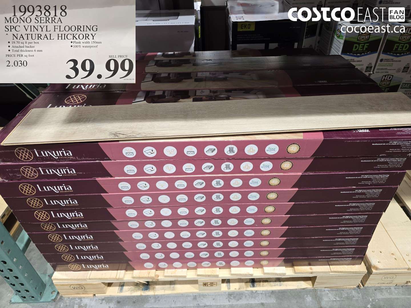 1993818 MONO SERRA SPC VINYL FLOORING NATURAL HICKORY $39.99