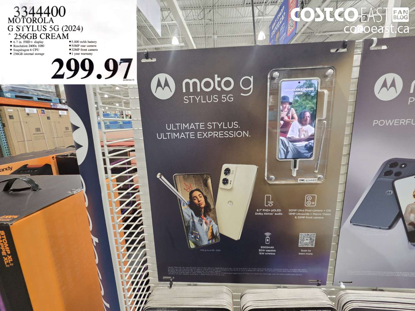 33444400 MOTOROLA G STYLUS 5G (2024) 256GB CREAM $299.97