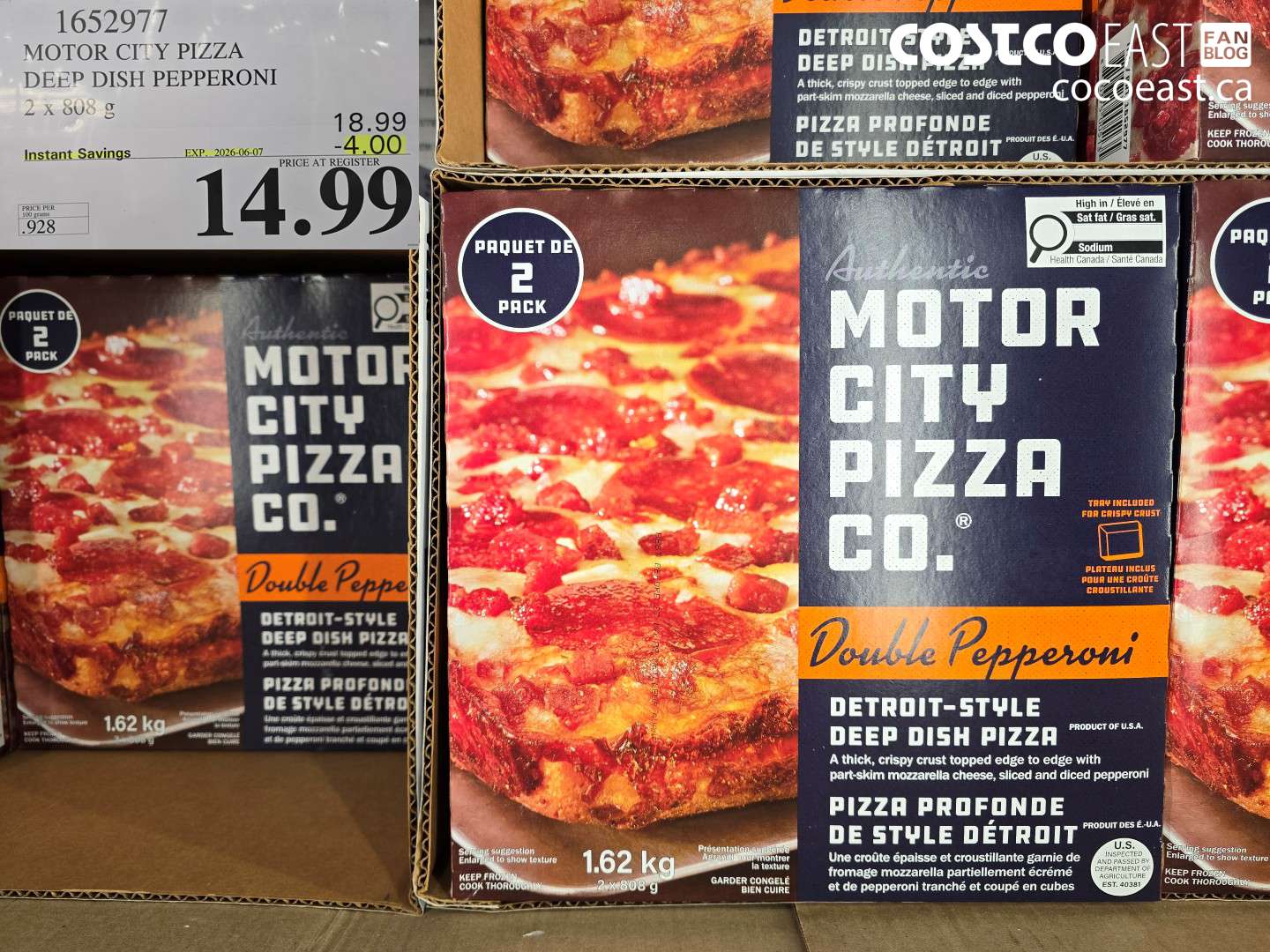 1652977 MOTOR CITY PIZZA DEEP DISH PEPPERONI 2 X 808 G ($4.00 INSTANT SAVINGS EXPIRES ON 2026-06-07) $14.99