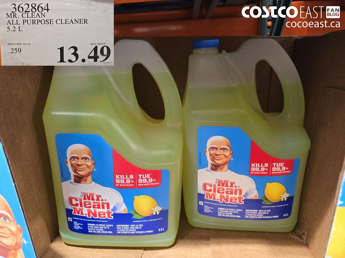 362864 MR. CLEAN ALL PURPOSE CLEANER 5.2 L $13.49