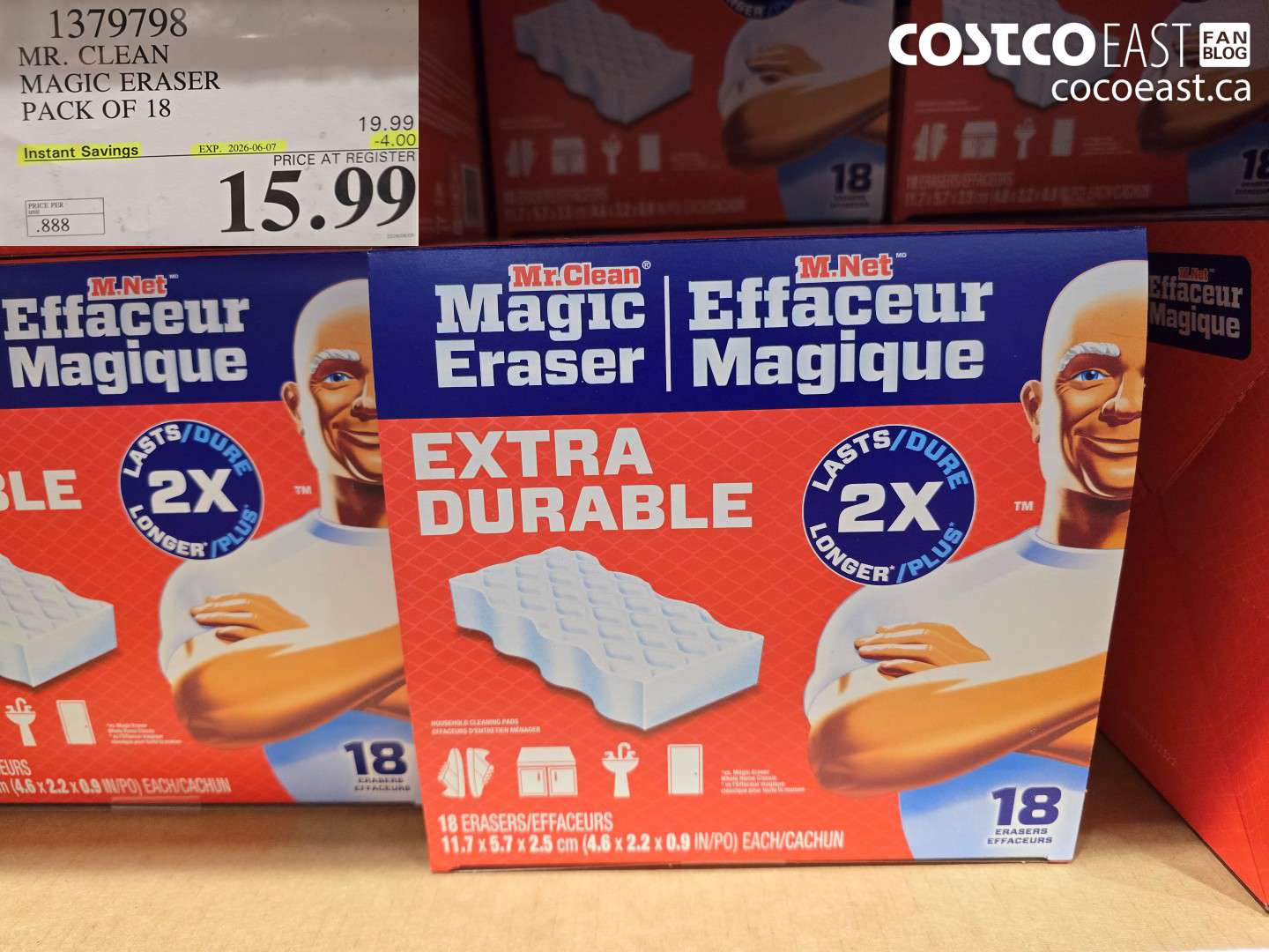 1379798 MR. CLEAN MAGIC ERASER PACK OF 18 ($4.00 INSTANT SAVINGS EXPIRES ON 2026-06-07) $15.99
