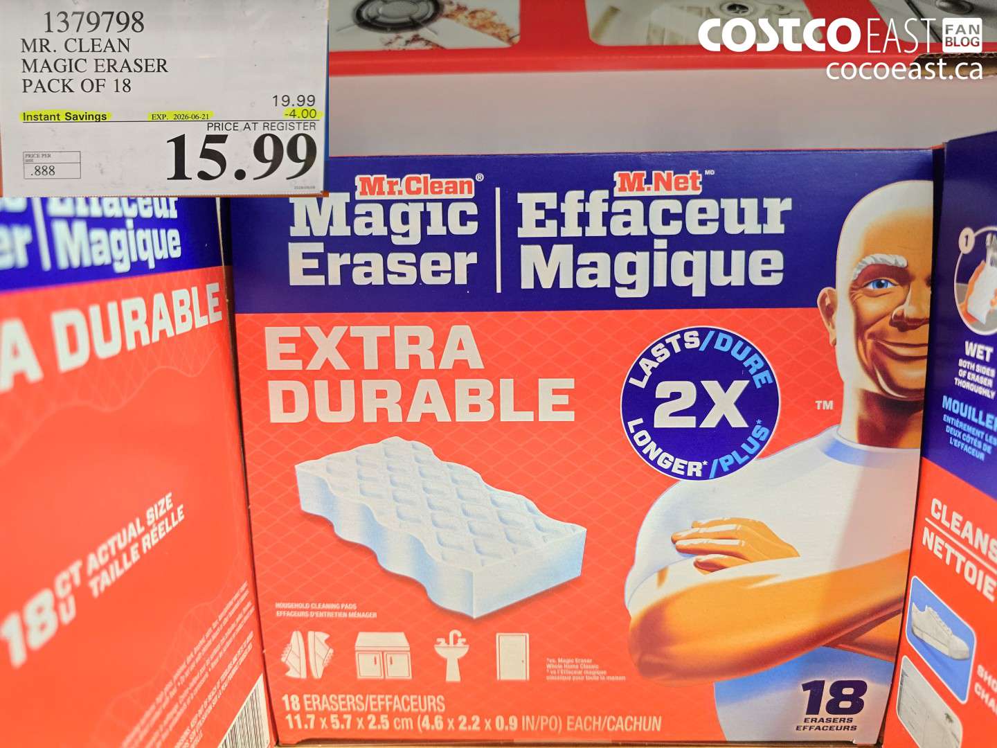 1379798 MR. CLEAN MAGIC ERASER PACK OF 18 ($4.00 INSTANT SAVINGS EXPIRES ON 2026-06-21) $15.99