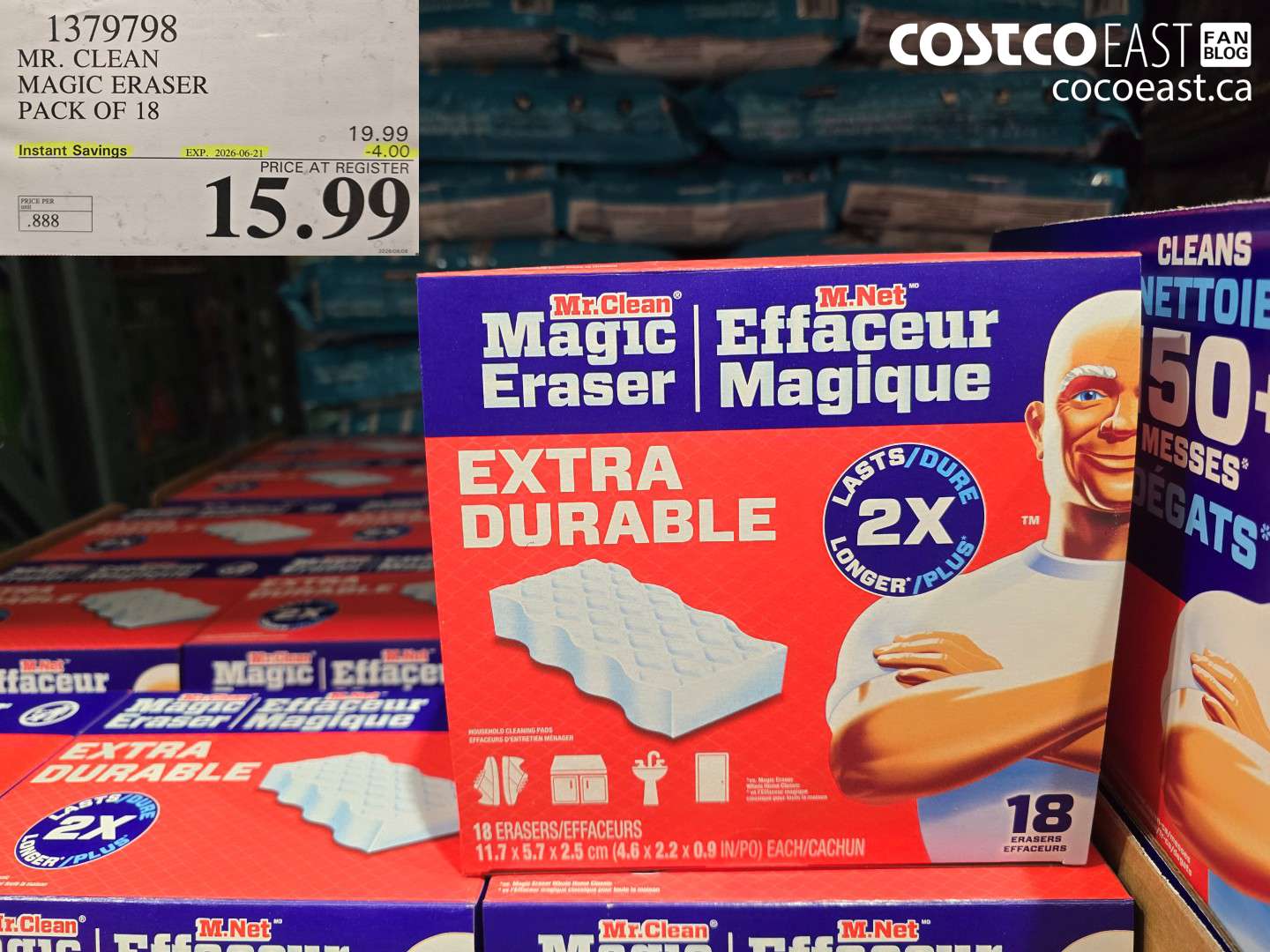 1379798 MR. CLEAN MAGIC ERASER PACK OF 18 ($4.00 INSTANT SAVINGS EXPIRES ON 2026-06-21) $15.99