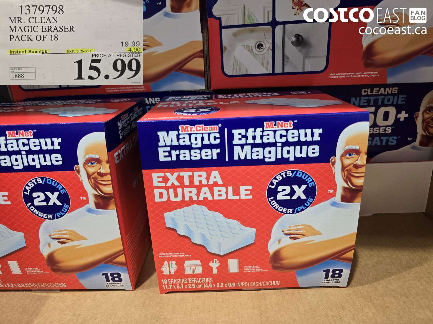 1379798 MR. CLEAN MAGIC ERASER PACK OF 18 ($4.00 INSTANT SAVINGS EXPIRES ON 2026-06-21) $15.99