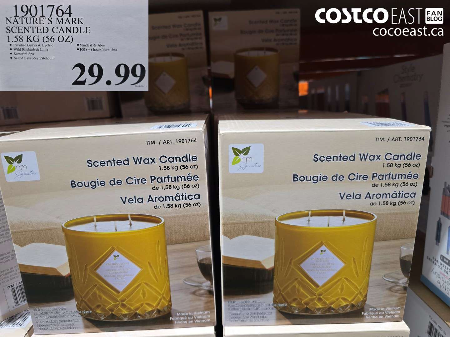 1901764 NATURE'S MARK SCENTED CANDLE 1.58 KG (56 OZ) $29.99