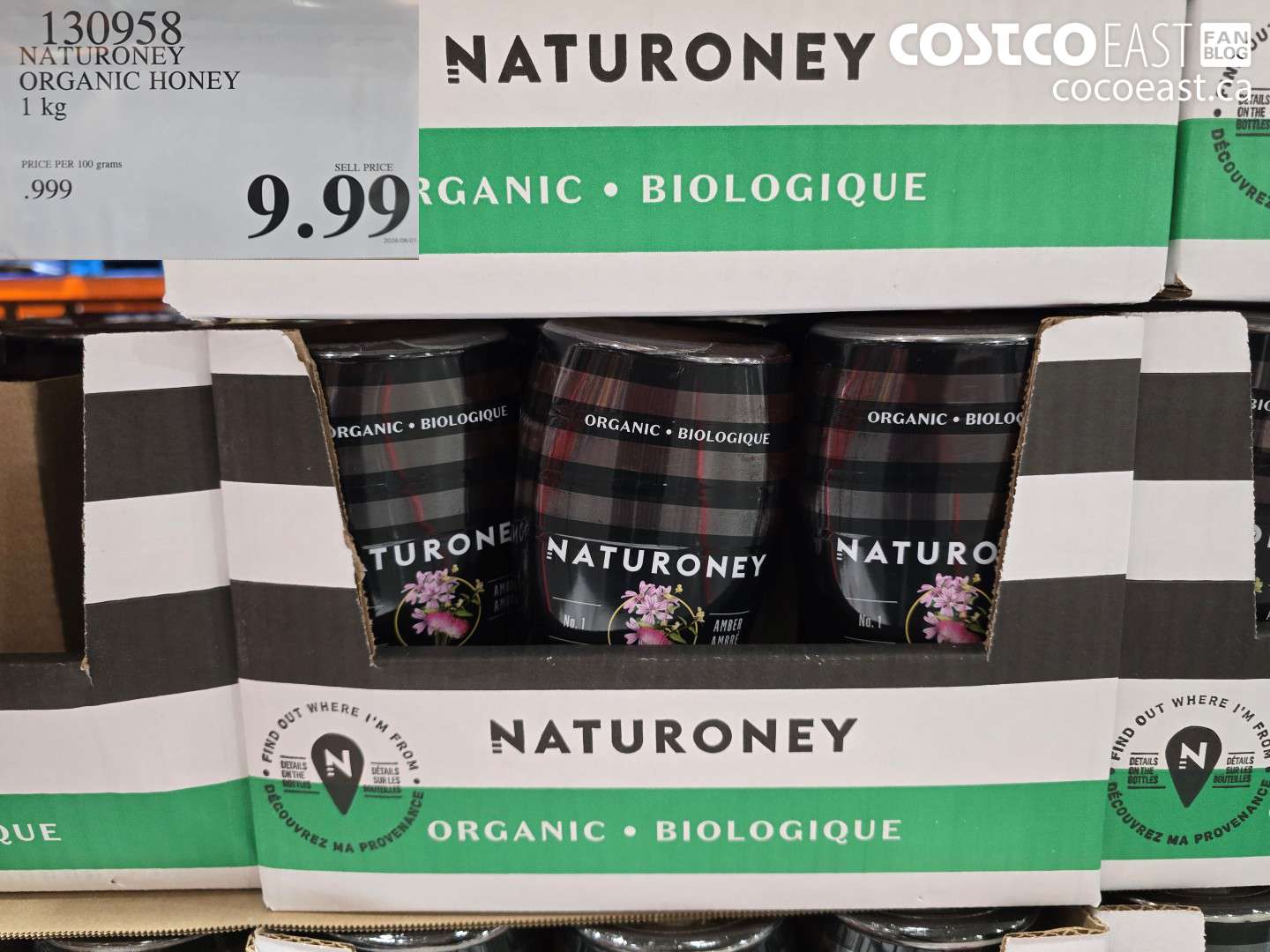 130958 NATURONEY ORGANIC HONEY 1 KG $9.99