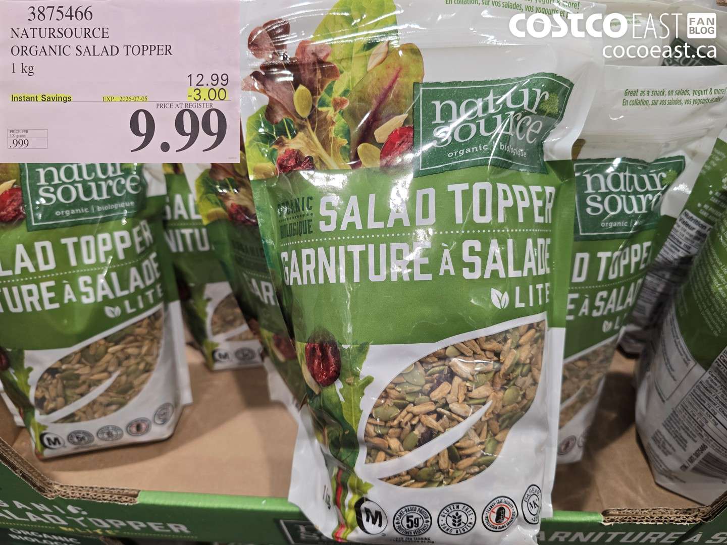 3875466 NATURSOURCE ORGANIC SALAD TOPPER 1 KG ($3.00 INSTANT SAVINGS EXPIRES ON 2026-07-05) $9.99