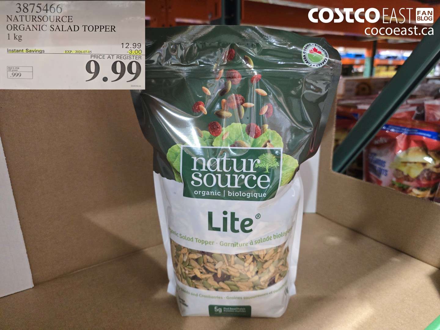 3875466 NATURSOURCE ORGANIC SALAD TOPPER 1 KG ($3.00 INSTANT SAVINGS EXPIRES ON 2026-07-05) $9.99
