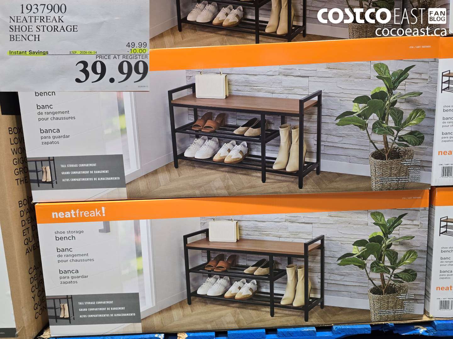 1937900 NEATFREAK SHOE STORAGE BENCH ($10.00 INSTANT SAVINGS EXPIRES ON 2026-06-14) $39.99