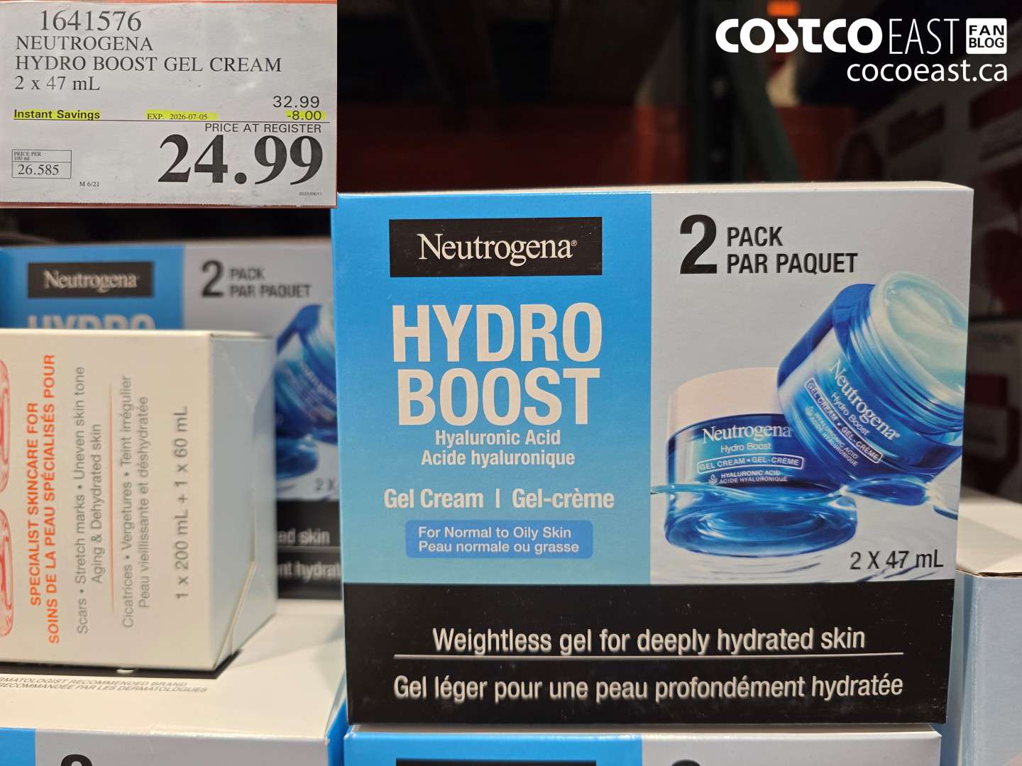 1641576 NEUTROGENA HYDRO BOOST GEL CREAM 2 X 47 ML ($8.00 INSTANT SAVINGS EXPIRES ON 2026-07-05) $24.99