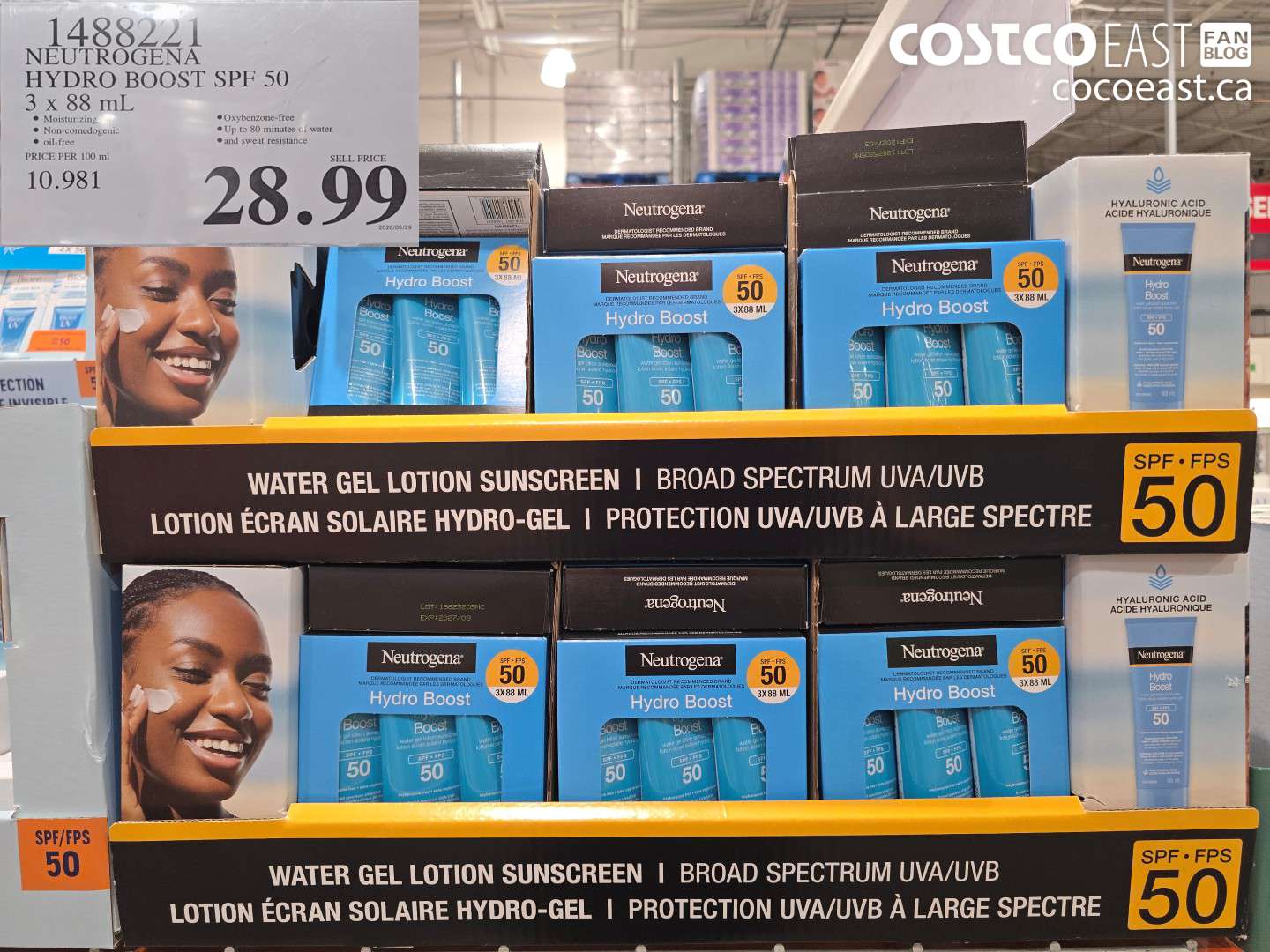 1488221 NEUTROGENA HYDRO BOOST SPF 50 3 X 88 ML $28.99