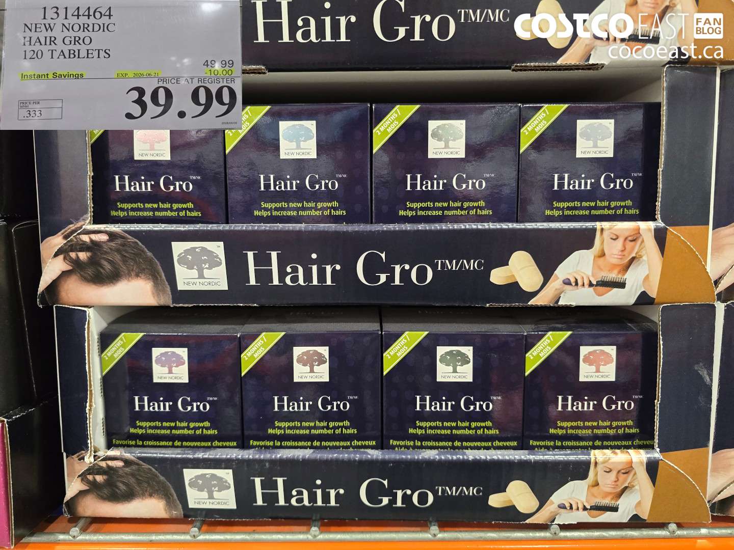 1314464 NEW NORDIC HAIR GRO 120 TABLETS ($10.00 INSTANT SAVINGS EXPIRES ON 2026-06-21) $39.99