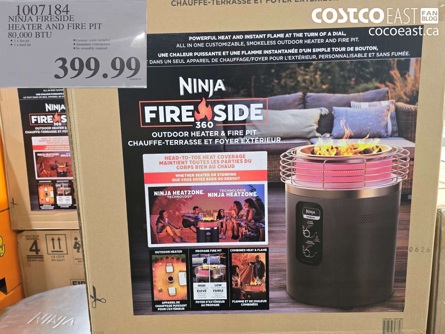 1007184 NINJA FIRESIDE HEATER AND FIRE PIT 80,000 BTU $399.99