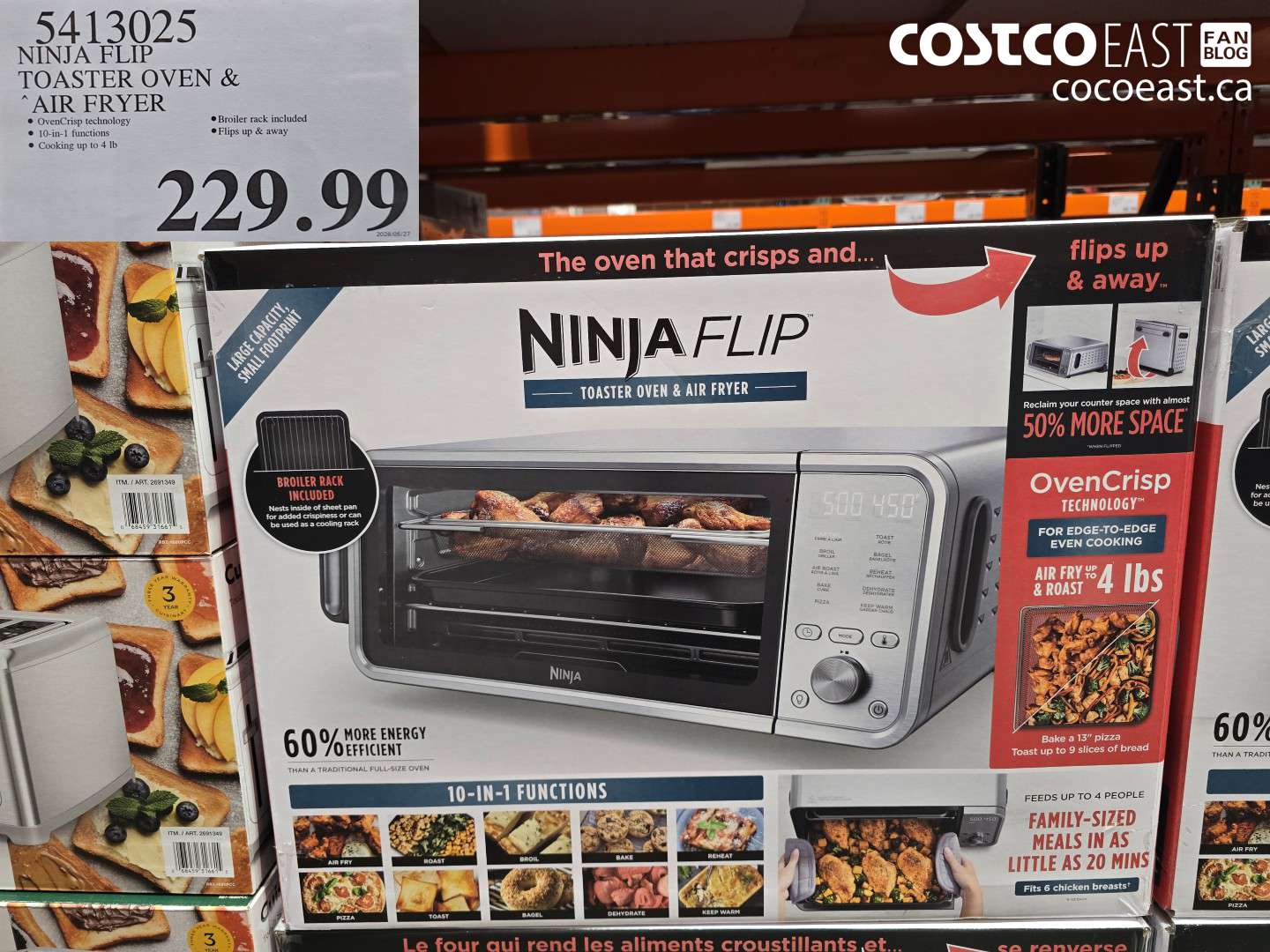 5413025 NINJA FLIP TOASTER OVEN & AIR FRYER $229.99