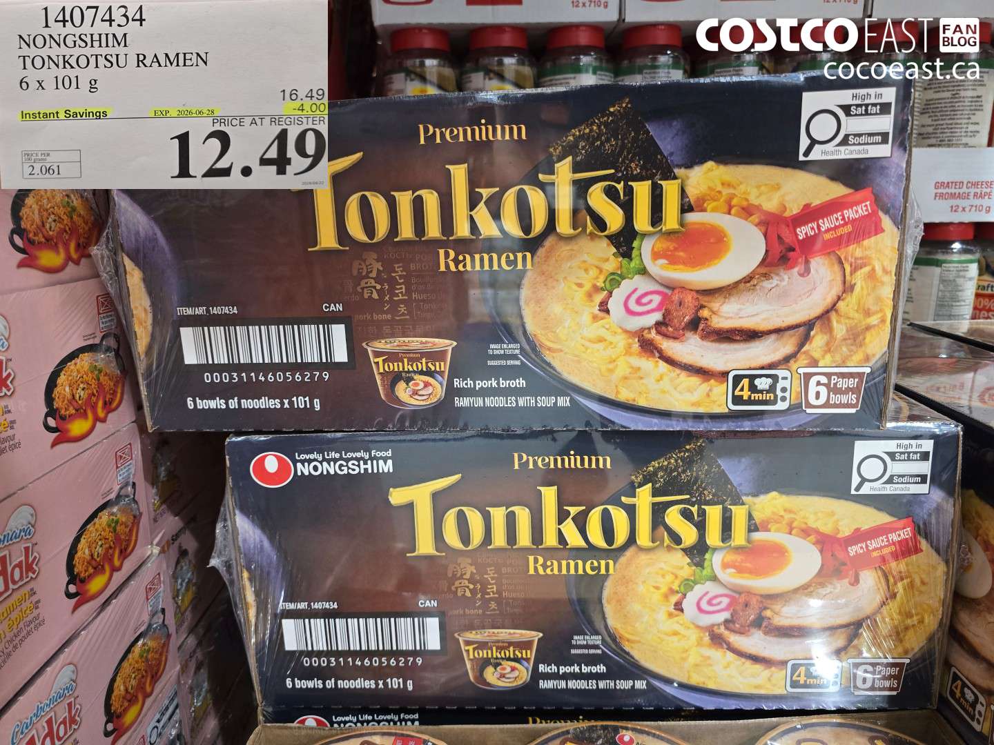1407434 NONGSHIM TONKOTSU RAMEN 6 X 101 G ($4.00 INSTANT SAVINGS EXPIRES ON 2026-06-28) $12.49