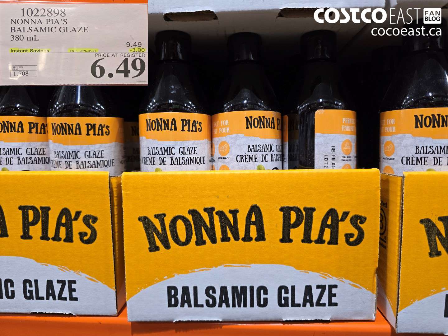 1022898 NONNA PIA'S BALSAMIC GLAZE 380 ML ($3.00 INSTANT SAVINGS EXPIRES ON 2026-06-21) $6.49