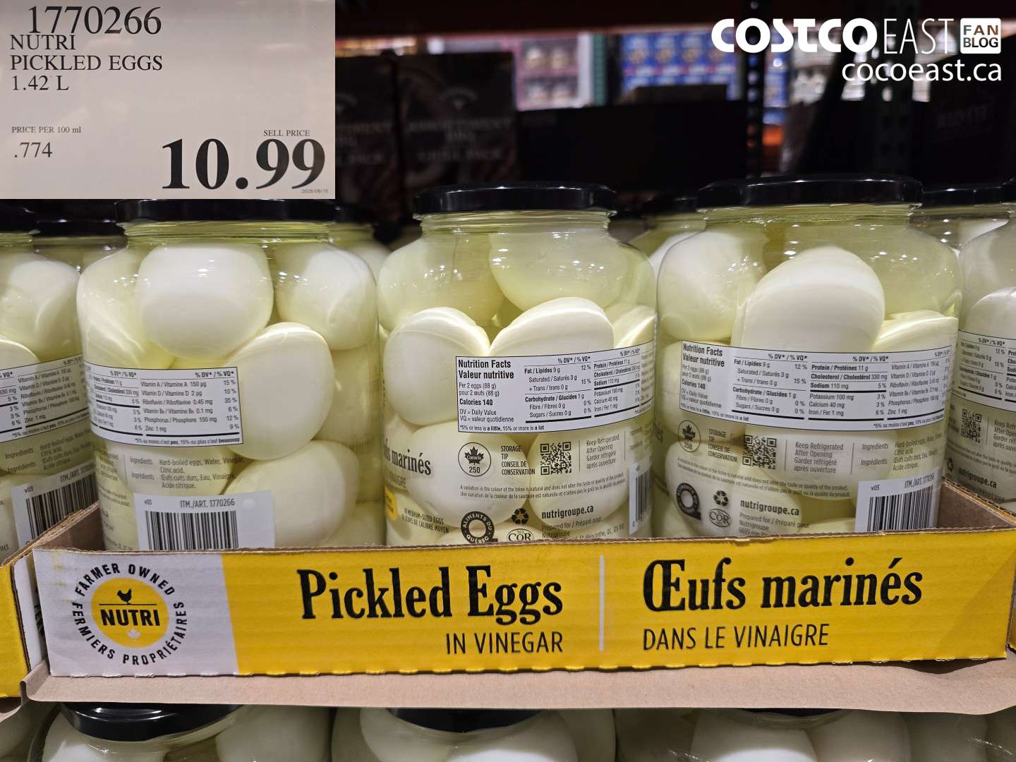 1770266 NUTRI PICKLED EGGS 1.42 L $10.99