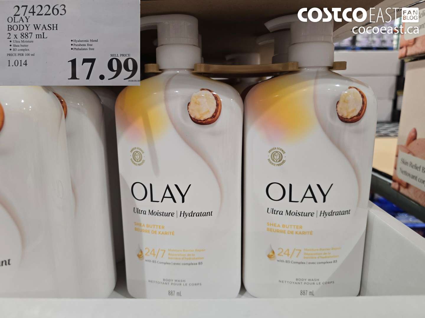 2742263 OLAY BODY WASH 2 X 887 ML $17.99
