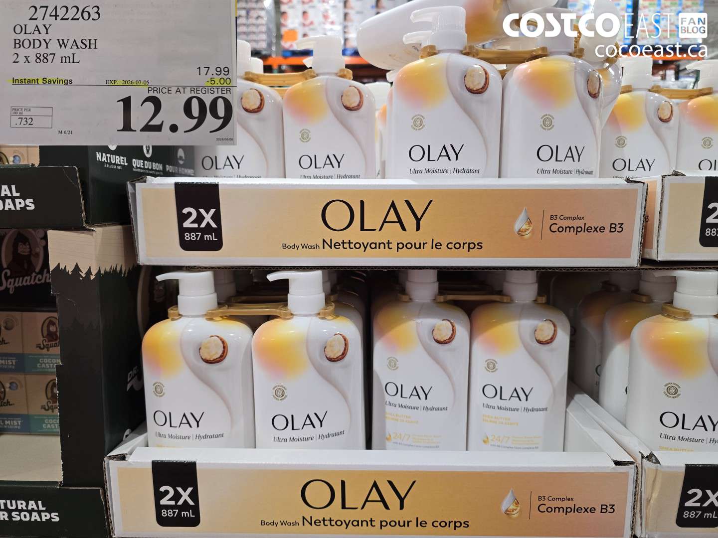 2742263 OLAY BODY WASH 2 X 887 ML ($5.00 INSTANT SAVINGS EXPIRES ON 2026-07-05) $12.99