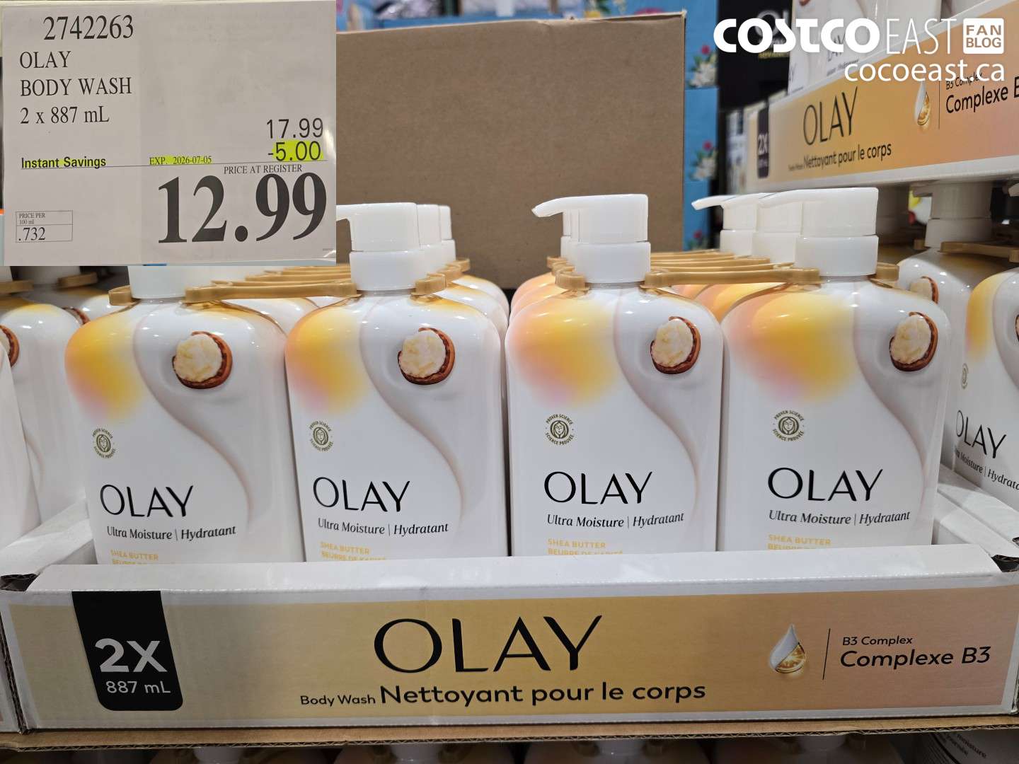 2742263 OLAY BODY WASH 2 X 887 ML ($5.00 INSTANT SAVINGS EXPIRES ON 2026-07-05) $12.99