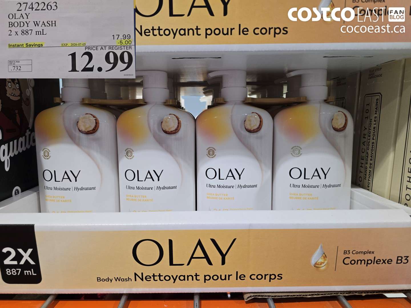 2742263 OLAY BODY WASH 2 X 887 ML ($5.00 INSTANT SAVINGS EXPIRES ON 2026-07-05) $12.99