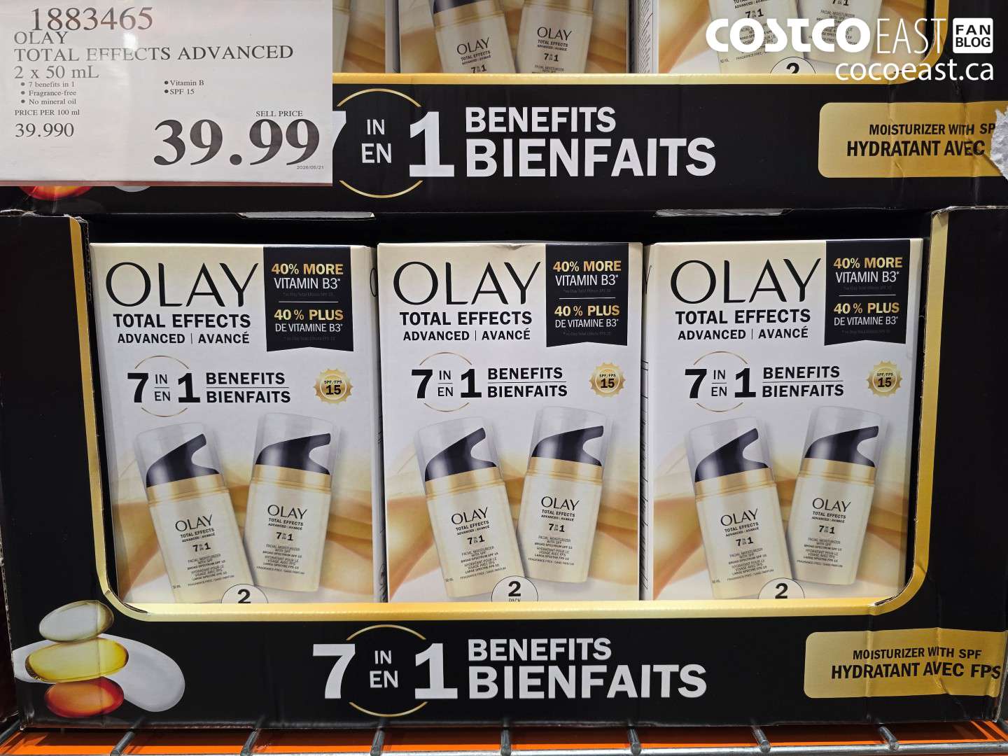 1883465 OLAY TOTAL EFFECTS ADVANCED 2 X 50 ML $39.99