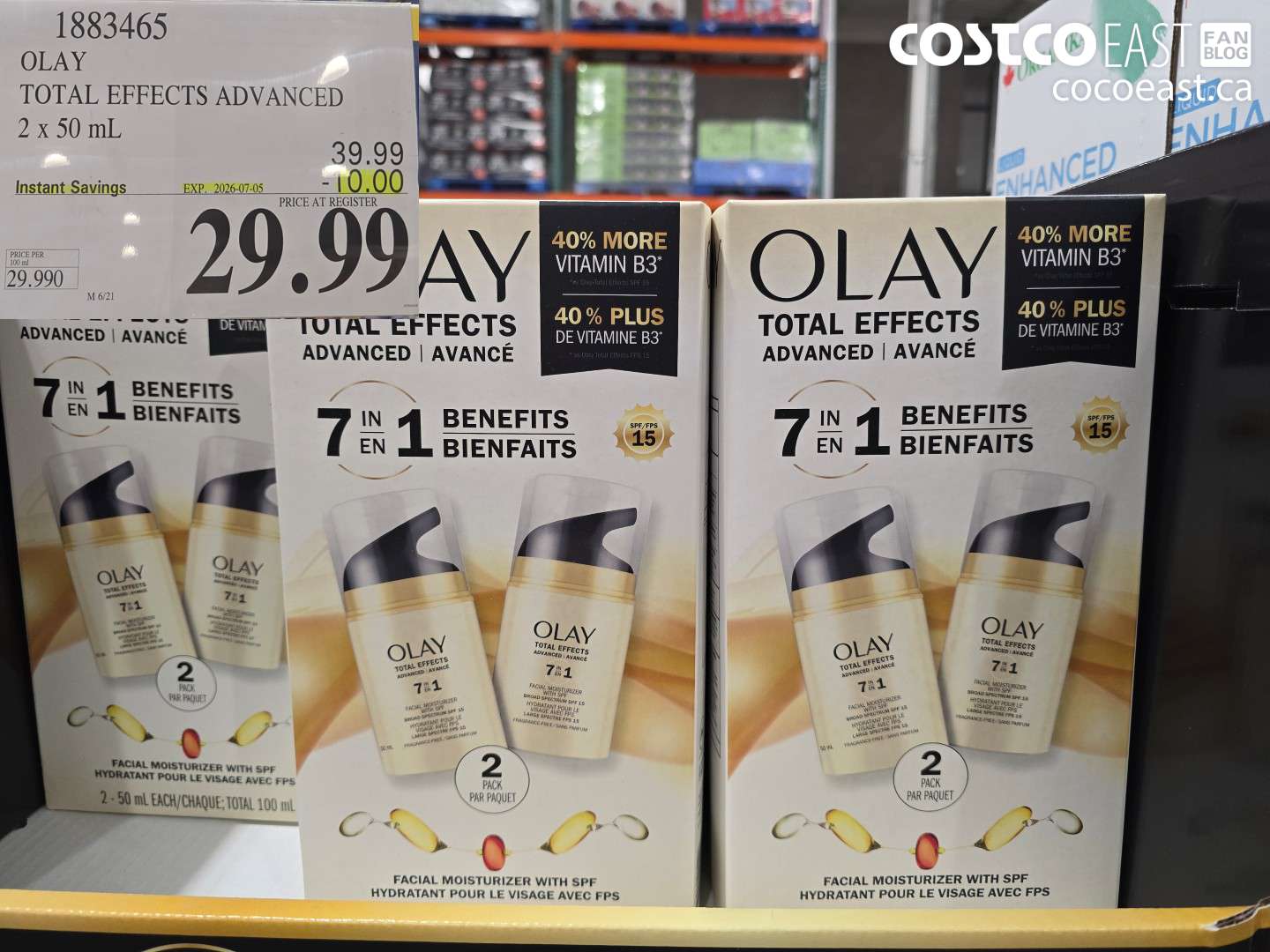 1883465 OLAY TOTAL EFFECTS ADVANCED 2 X 50 ML ($10.00 INSTANT SAVINGS EXPIRES ON 2026-07-05) $29.99