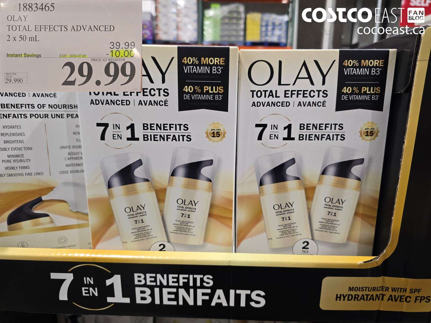 1883465 OLAY TOTAL EFFECTS ADVANCED 2 X 50 ML ($10.00 INSTANT SAVINGS EXPIRES ON 2026-07-05) $29.99