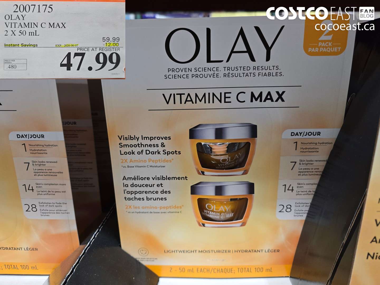 2007175 OLAY VITAMIN C MAX 2 X 50 ML ($12.00 INSTANT SAVINGS EXPIRES ON 2026-06-07) $47.99