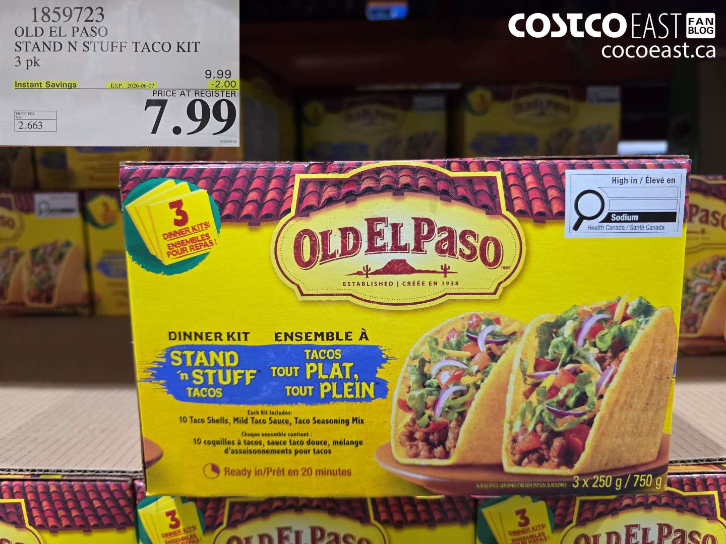 1859723 OLD EL PASO STAND N STUFF TACO KIT 3 PK ($2.00 INSTANT SAVINGS EXPIRES ON 2026-06-07) $7.99