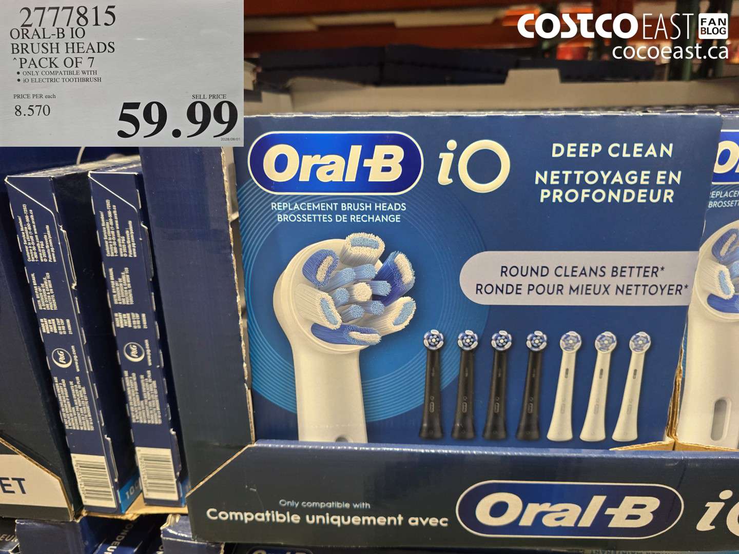 2777815 ORAL-B IO BRUSH HEADS PACK OF 7 $59.99