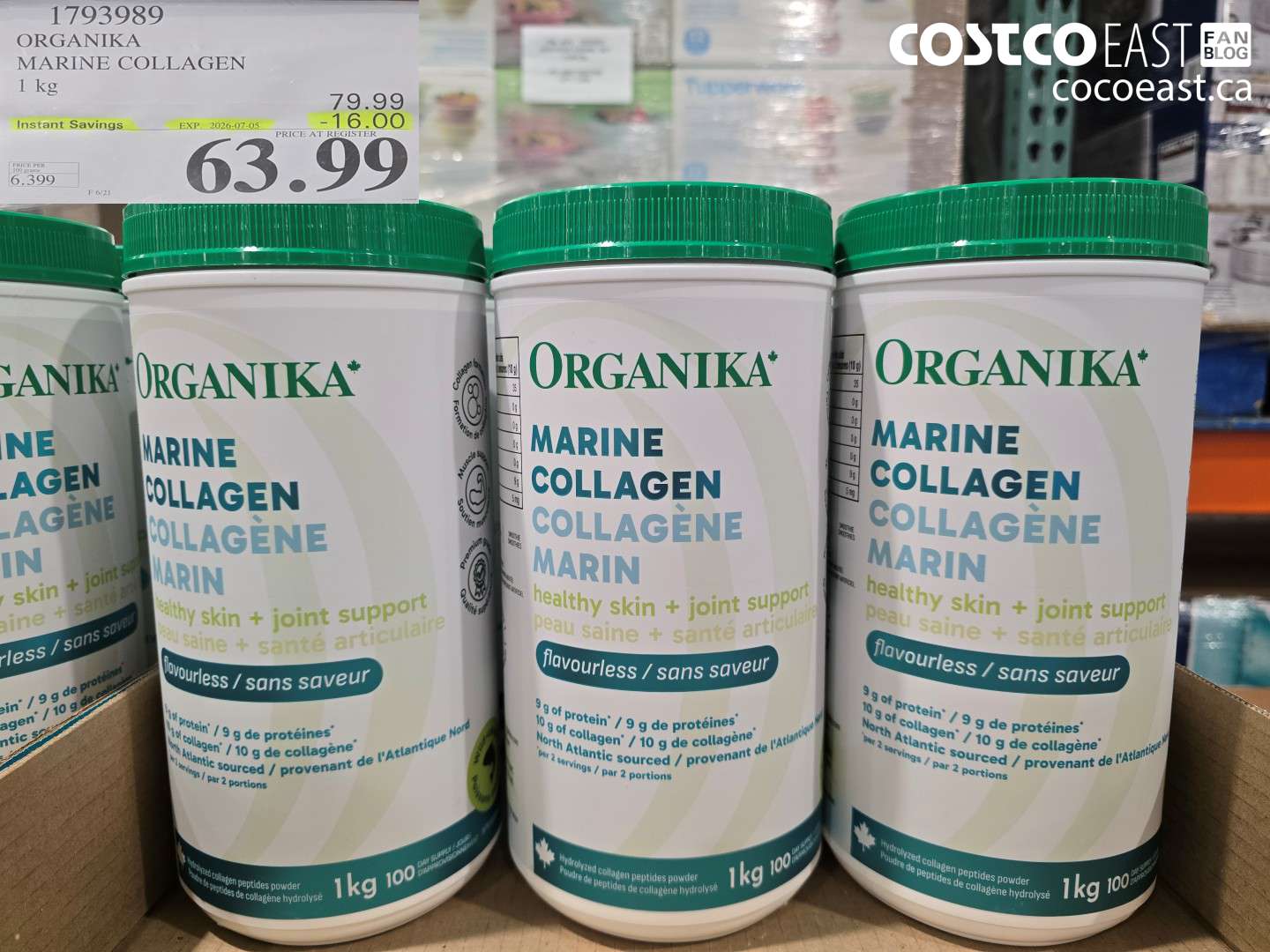 1793989 ORGANIKA MARINE COLLAGEN 1 KG ($16.00 INSTANT SAVINGS EXPIRES ON 2026-07-05) $63.99