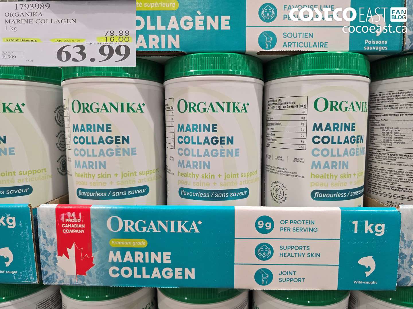 1793989 ORGANIKA MARINE COLLAGEN 1 KG ($16.00 INSTANT SAVINGS EXPIRES ON 2026-07-05) $63.99