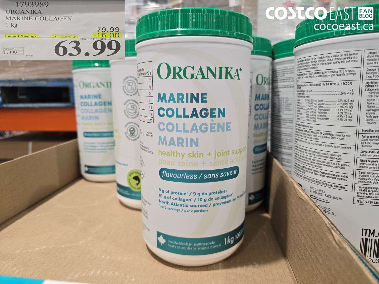 1793989 ORGANIKA MARINE COLLAGEN 1 KG ($16.00 INSTANT SAVINGS EXPIRES ON 2026-07-05) $63.99