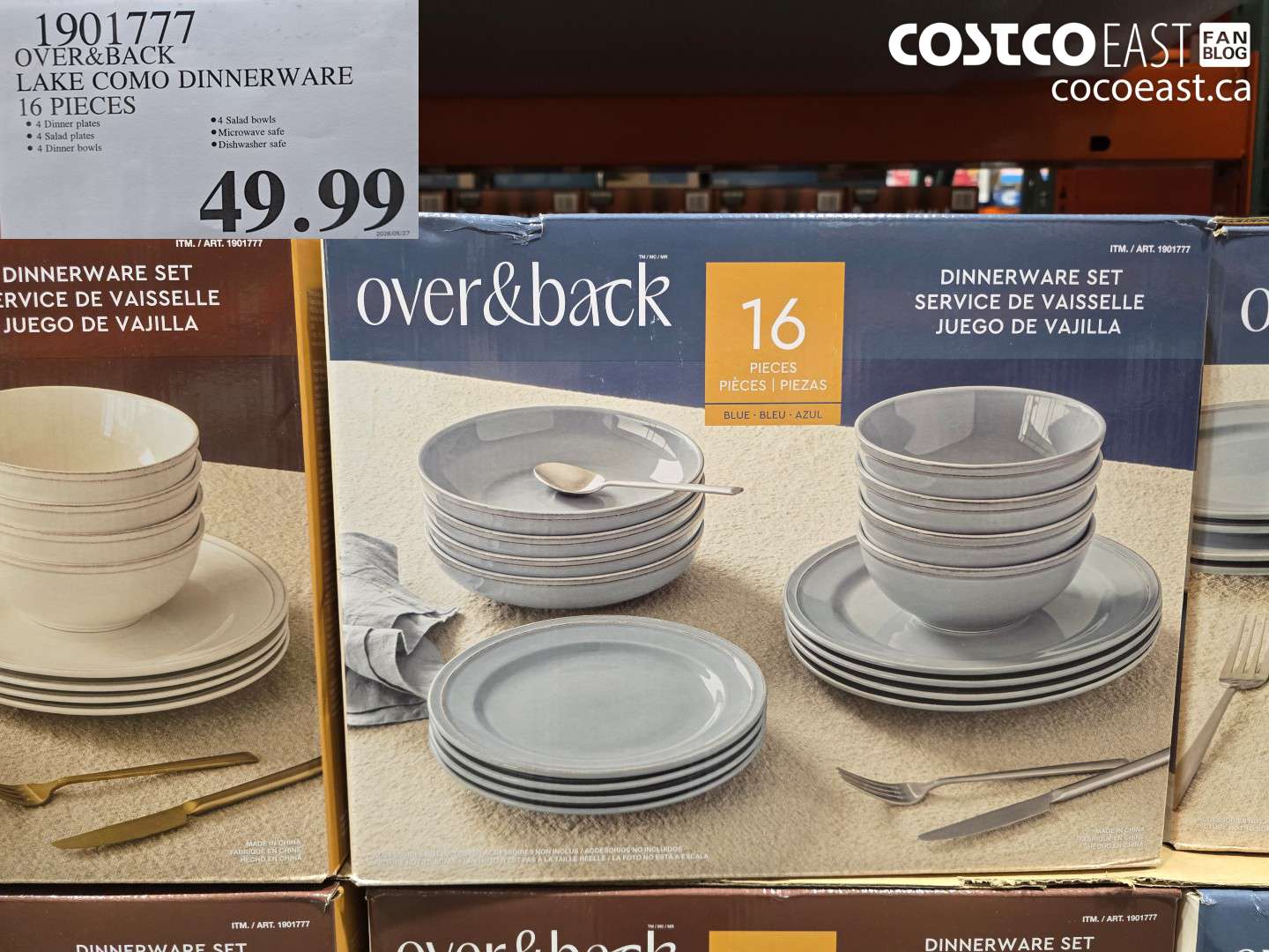 1901777 OVER&BACK LAKE COMO DINNERWARE 16 PIECES $49.99
