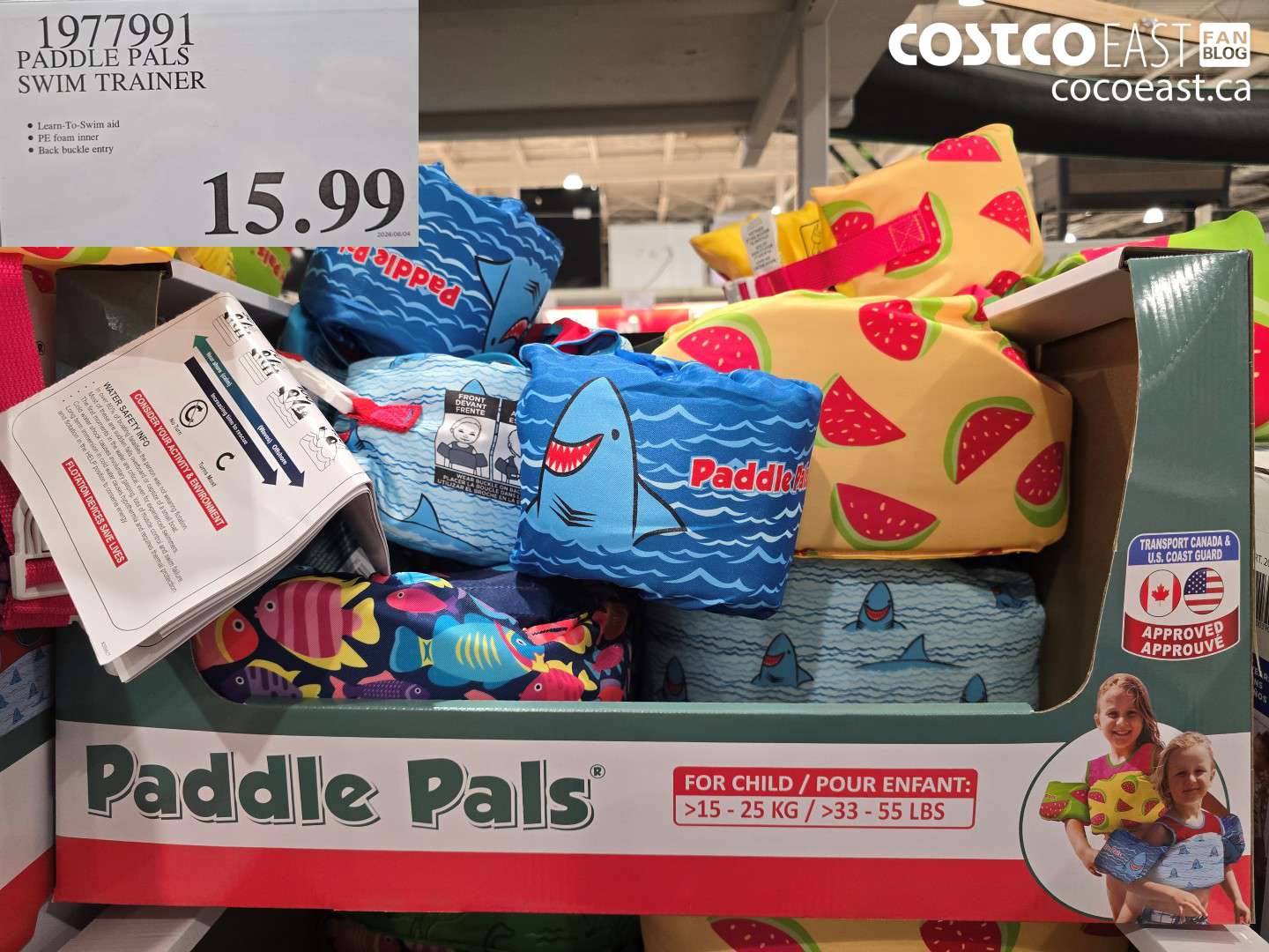 1977991 PADDLE PALS SWIM TRAINER $15.99