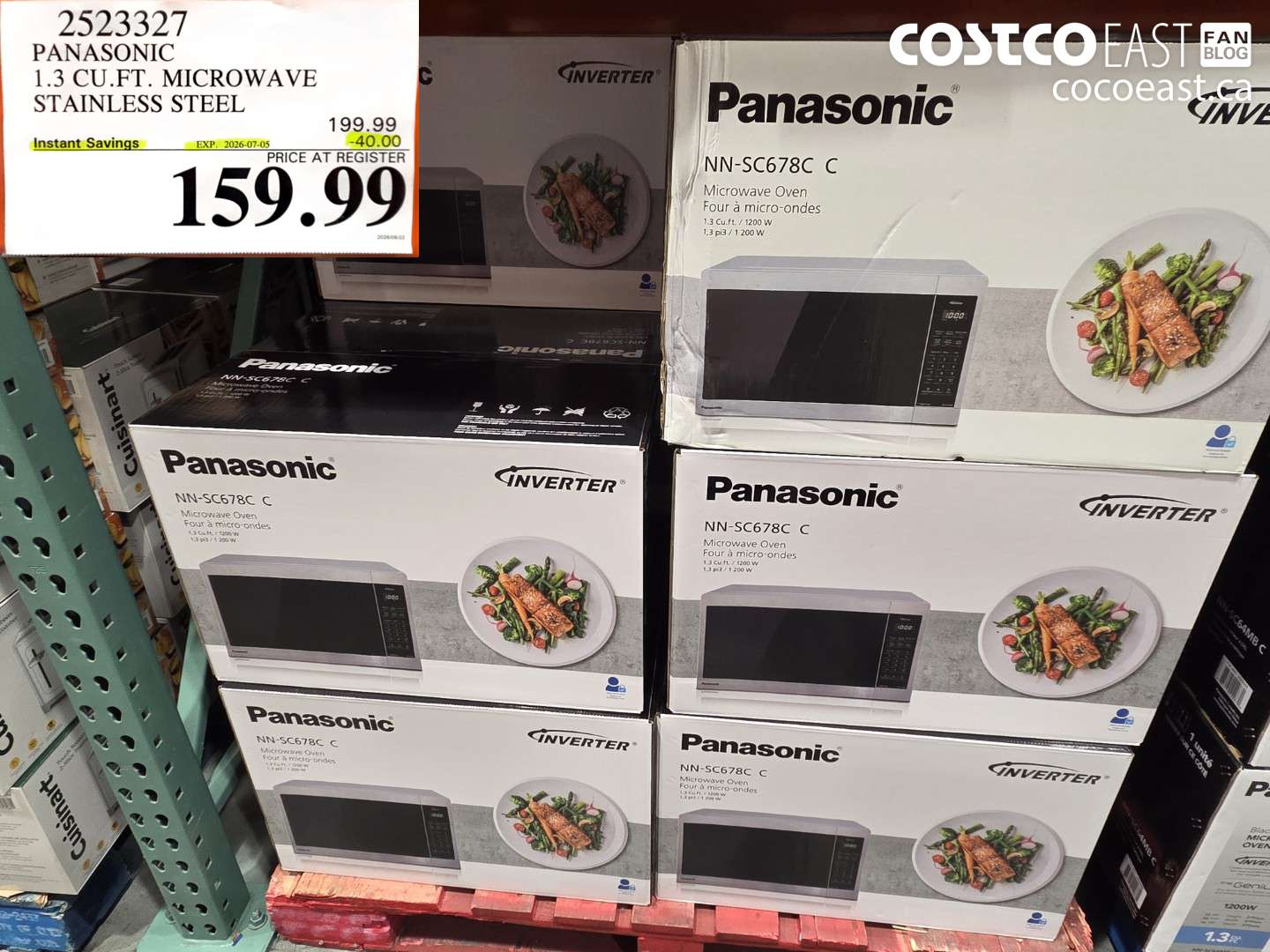 2523327 PANASONIC 1.3 CU.FT. MICROWAVE STAINLESS STEEL ($40.00 INSTANT SAVINGS EXPIRES ON 2026-07-05) $159.99