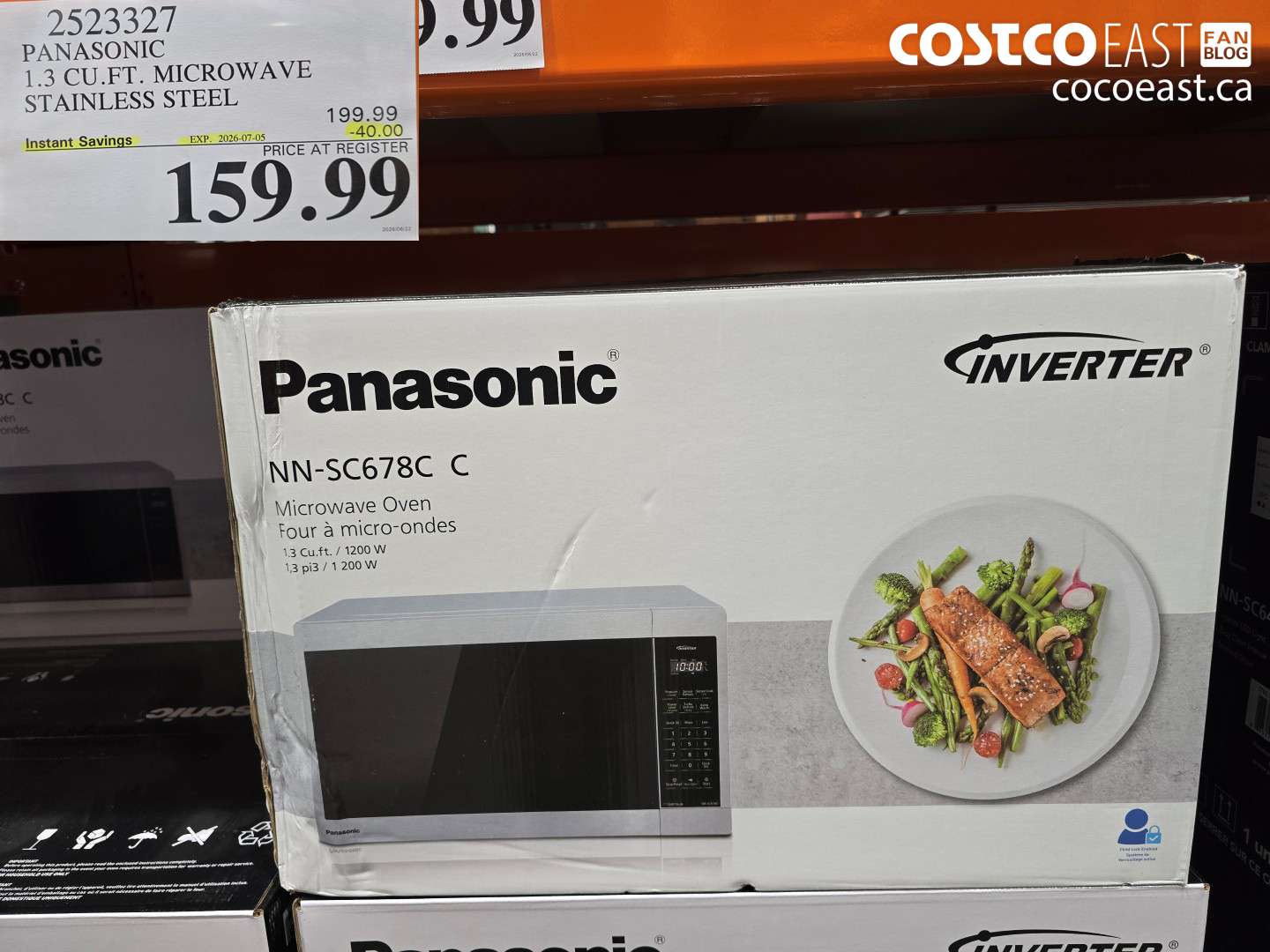 2523327 PANASONIC 1.3 CU.FT. MICROWAVE STAINLESS STEEL ($40.00 INSTANT SAVINGS EXPIRES ON 2026-07-05) $159.99