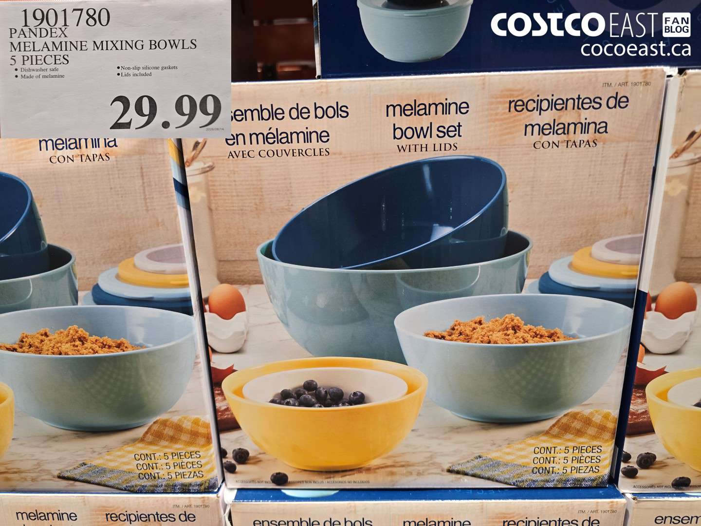 1901780 PANDEX MELAMINE MIXING BOWLS 5 PIECES $29.99
