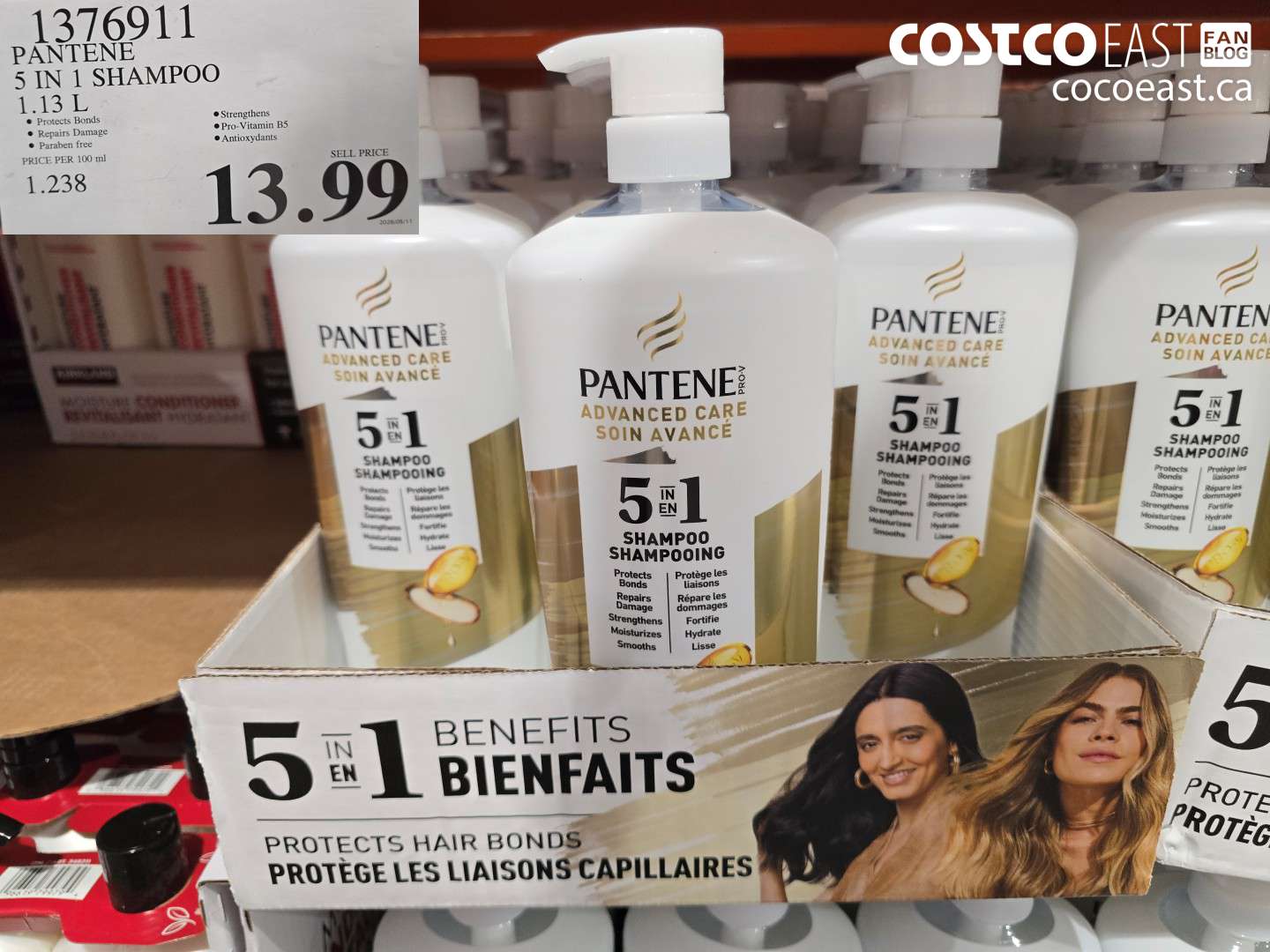 1376911 PANTENE 5 IN 1 SHAMPOO 1.13 L $13.99